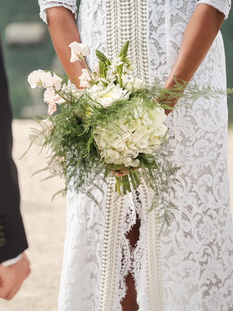 Bridal bouquet detail at a Dolomites wedding