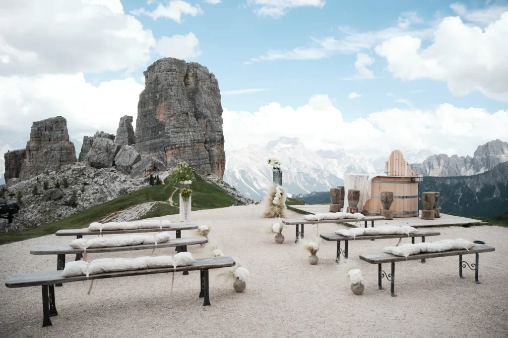 Erika and Robert's wedding at the Cinque Torri, Cortina d'Ampezzo